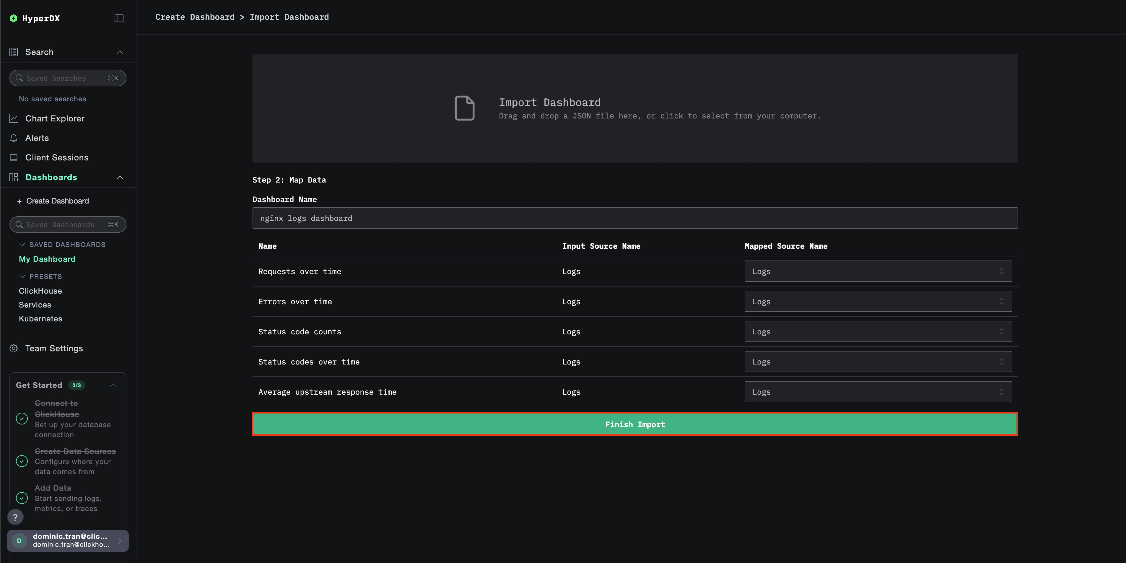 Завершить импорт